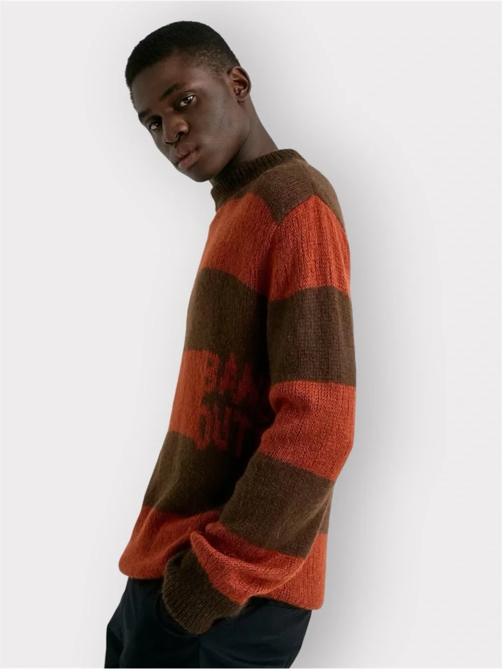 Band Of Outsiders FW19 Italian Mohair Stripe Sweater XL Made in Italy